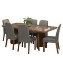 Ver imagem 3 de Conjunto Sala de Jantar Tampo de Vidro 6 Cadeiras Rustic/Silver Pienza Madesa