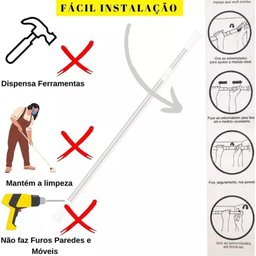Kit Varão + Cortina para Box Visor | Cortina Tulipas (1,35x2,00m) e Varao Extensivel 70 Ate 120cm Me - 8