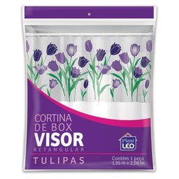 Kit Varão + Cortina para Box Visor | Cortina Tulipas (1,35x2,00m) e Varao Extensivel 70 Ate 120cm Me - 4