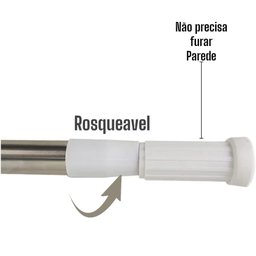 Kit Varão + Cortina para Box Visor | Cortina Tulipas (1,35x2,00m) e Varao Extensivel 70 Ate 120cm Me - 7