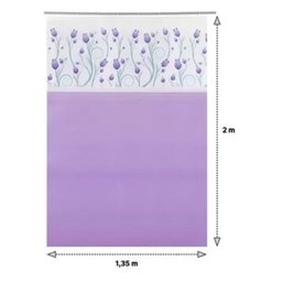 Kit Varão + Cortina para Box Visor | Cortina Tulipas (1,35x2,00m) e Varao Extensivel 70 Ate 120cm Me - 3