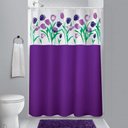 Ver imagem 1 de Kit Varão + Cortina para Box Visor | Cortina Tulipas (1,35x2,00m) e Varao Extensivel 70 Ate 120cm Me