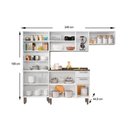 Ver imagem 3 de Cozinha Completa Múltipla 4 Peças (2 Armários + 1 Balcão + 1 Paneleiro) C4P77 Branco/Preto - Bertoli
