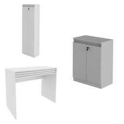 Kit 3 peças 1 Mesa para Escritório com Gaveta 1 Armário e 1 Balcão Espresso Móveis - 2
