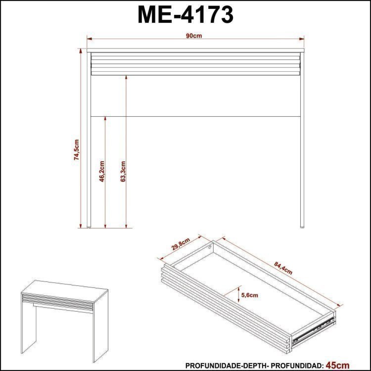 Conjunto Home Office 3 peças 1 Mesa para Escritório com Gaveta 1 Armário e 1 Balcão Espresso Móveis - 14