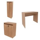 Ver imagem 2 de Conjunto 3 Peças 1 Mesa para Escritório com Gaveta 1 Armário e 1 Balcão Espresso Móveis Marrom