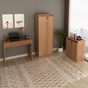 Ver imagem 1 de Conjunto 3 Peças 1 Mesa para Escritório com Gaveta 1 Armário e 1 Balcão Espresso Móveis Marrom