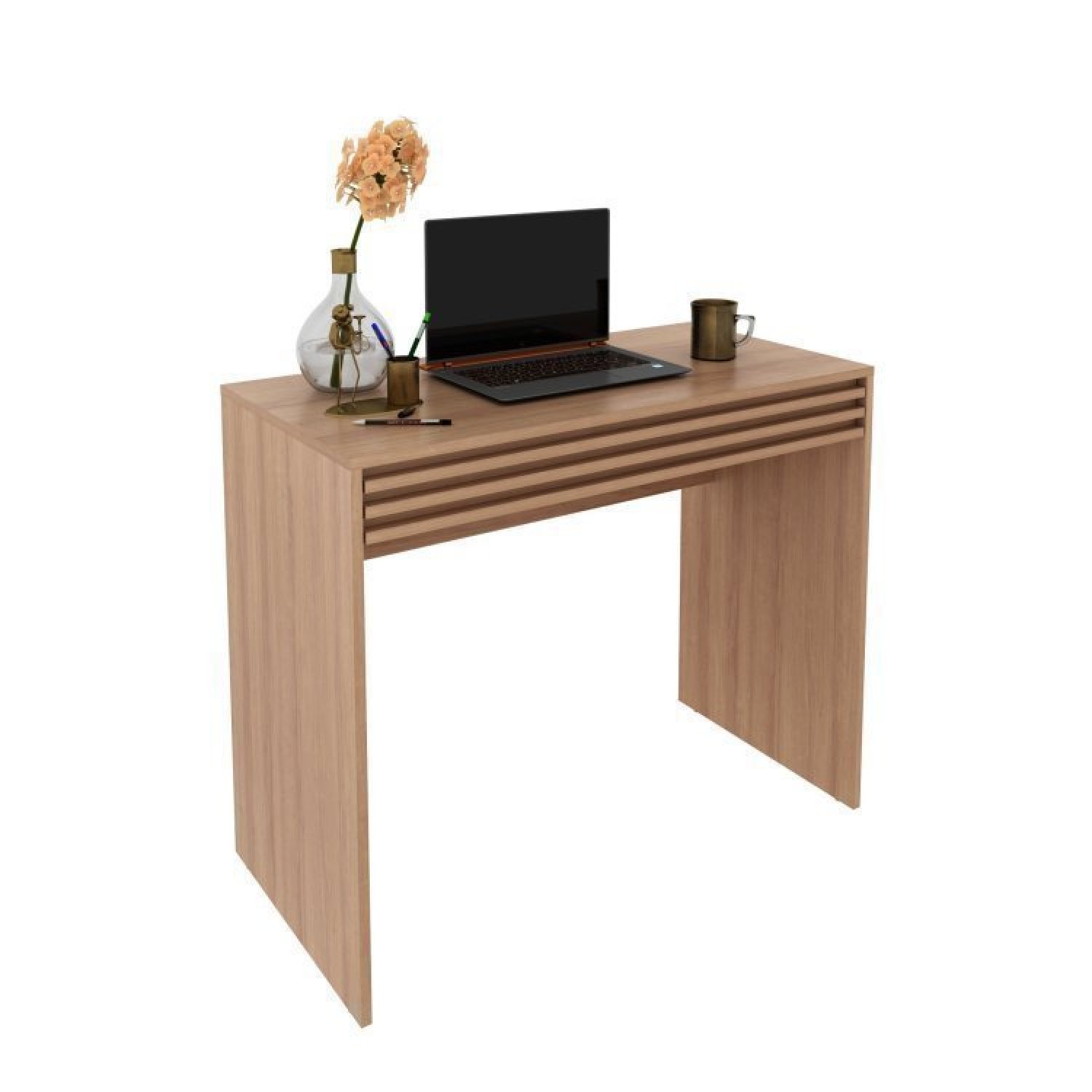 Conjunto Home Office 3 peças 1 Mesa para Escritório com Gaveta 1 Armário e 1 Balcão Espresso Móveis - 16