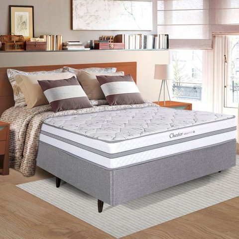 Cama Box Casal Molas Maxspring 138x188x24cm Chester 