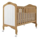Ver imagem 1 de Berço Americano de Bebê Provençal MDF Vira Mini Cama:Nature/Branco