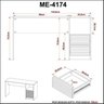 Kit 3 peças 1 Mesa para Escritório 1 Gaveteiro 1 Estante Espresso Móveis - 5