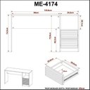 Ver imagem 5 de Kit 3 peças 1 Mesa para Escritório 1 Gaveteiro 1 Estante Espresso Móveis