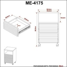 Kit 3 peças 1 Mesa para Escritório 1 Gaveteiro 1 Estante Espresso Móveis - 11