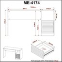 Ver imagem 5 de Conjunto 3 Peças 1 Mesa para Escritório 1 Gaveteiro 1 Estante Espresso Móveis Branco