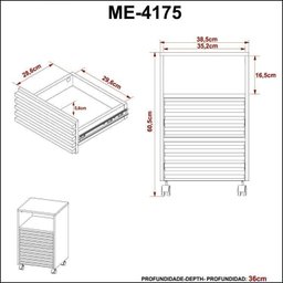 Kit 3 peças 1 Mesa para Escritório 1 Gaveteiro 1 Estante Espresso Móveis - 15