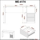 Ver mais imagens de Kit 3 peças 1 Mesa para Escritório 1 Gaveteiro 1 Estante Espresso Móveis