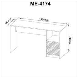 Kit 3 peças 1 Mesa para Escritório 1 Gaveteiro 1 Estante Espresso Móveis - 13