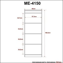 Kit 3 peças 1 Mesa para Escritório 1 Gaveteiro 1 Estante Espresso Móveis - 4
