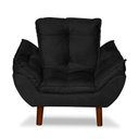 Ver imagem 1 de Mini Poltrona Cadeira Infantil de Criança Suede Preto Pés Palito