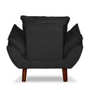 Ver imagem 2 de Mini Poltrona Cadeira Infantil de Criança Suede Preto Pés Palito