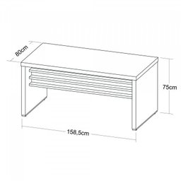 Conjunto Escritório 2 Peças 1 Mesa em L Tamburato 160cm 1 Gaveteiro  - 6