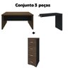 Conjunto Escritório 2 Peças 1 Mesa em L Tamburato 160cm 1 Gaveteiro Pasta Suspensa  - 2