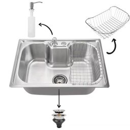 Cuba Cozinha Goumert Bancada Luxo Aço Inox Ralo Sifao Dispenser Escorredor Copa Casa Restaurante Lav - 3