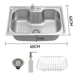 Cuba Cozinha Goumert Bancada Luxo Aço Inox Ralo Sifao Dispenser Escorredor Copa Casa Restaurante Lav - 4