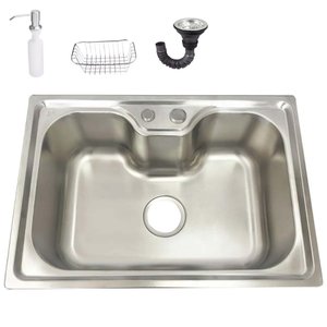 Cuba Cozinha Goumert Bancada Luxo Aço Inox Ralo Sifao Dispenser Escorredor Copa Casa Restaurante Lav