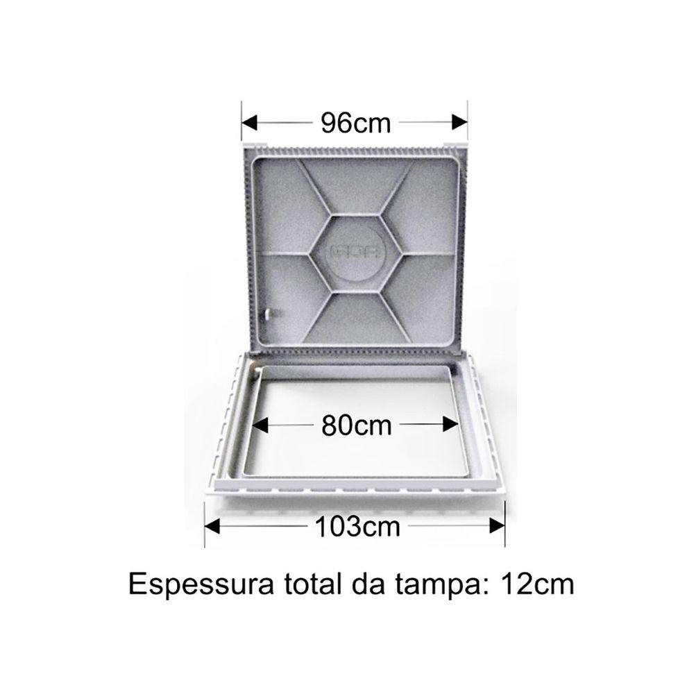 Tampa Casa Máquina Piscina Rebaixada Art Invisível 90x90cm C - 3