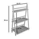 Ver imagem 6 de Floreira Estante para Área Externa ? 3 Prateleiras Removíveis, Madeira Maciça, Acabamento Natural