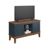 Rack Tv Sala de Estar Madeira Lakeside - Azul Petróleo C/ 2 Portas - 1