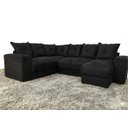 Ver imagem 3 de Sofá de Canto Estofado Alice com Chaise Suede Preto Al Móveis