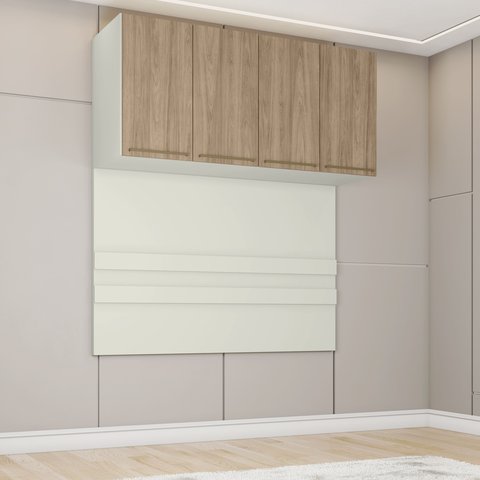 Ponte Casal Modulada 4 Portas Areia e Jequitibá Seletto Marrom/HP/Jequitiba