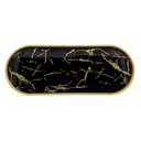 Ver imagem 1 de Bandeja Marmorizada Oval Banheiro Lavabo Decorativa Multiuso Cor Preto