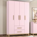 Ver imagem 1 de Guarda Roupa Infantil 4 Portas 2 Gavetas Estrela Cadente Henn