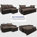 Ver imagem 5 de Sofá sem Caixa Retrátil 2,00m Softgel Luna Velusoft Café Cama Inbox