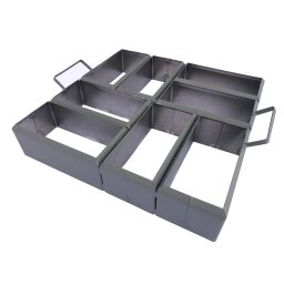 Forma de Aço Produção Bloquete Paver 8 Blocos 20x6cm Lajotinha Interravado Piso Pavmentação Passeio - 1
