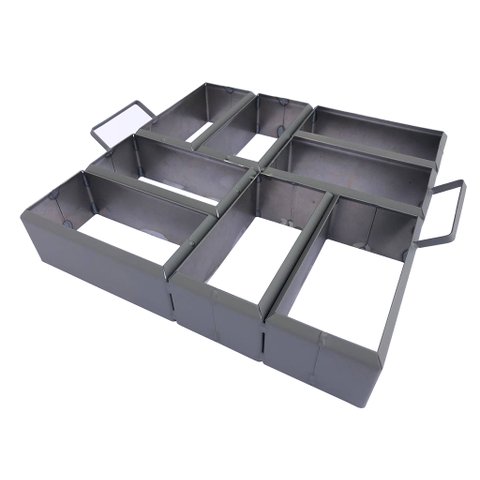 Forma de Aço Produção Bloquete Paver 8 Blocos 20x6cm Lajotinha Interravado Piso Pavmentação Passeio