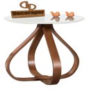 Ver imagem 1 de Mesa Lateral Cebola Com Vidro 50cm