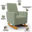Ver imagem 5 de Poltrona de Amamentação com Balanço e Puff Ravena W01 Bouclê Oliva - Lyam Decor