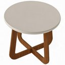 Ver imagem 7 de Mesa de Centro para Sala de Estar Redonda 58cm Pés Orgânico Yasmin A05 Cedro Off White - Lyam