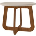 Ver imagem 2 de Mesa de Centro para Sala de Estar Redonda 58cm Pés Orgânico Yasmin A05 Cedro Off White - Lyam