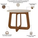 Ver imagem 5 de Mesa de Centro para Sala de Estar Redonda 58cm Pés Orgânico Yasmin A05 Cedro Off White - Lyam