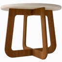 Ver mais imagens de Mesa de Centro para Sala de Estar Redonda 58cm Pés Orgânico Yasmin A05 Cedro Off White - Lyam