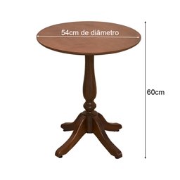 Mesa Lateral Rústica Vintage Pé Torneado S/ Borda - 2