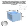 Comedouro Elevado Gato Cachorro Pet Mdf Luke - Porcelana - Branco - 2