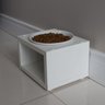 Comedouro Elevado Gato Cachorro Pet Mdf Luke - Porcelana - Branco - 5