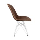 Ver imagem 3 de Kit 6 Cadeiras Jantar Estofadas Caramelo Eiffel Eames Base Ferro Branco