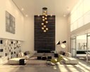 Ver imagem 2 de Pendente Moderno Preto 60cm Pé Direito Alto Sala Escada Arevo Iluminação 82p12 Vidro Âmbar